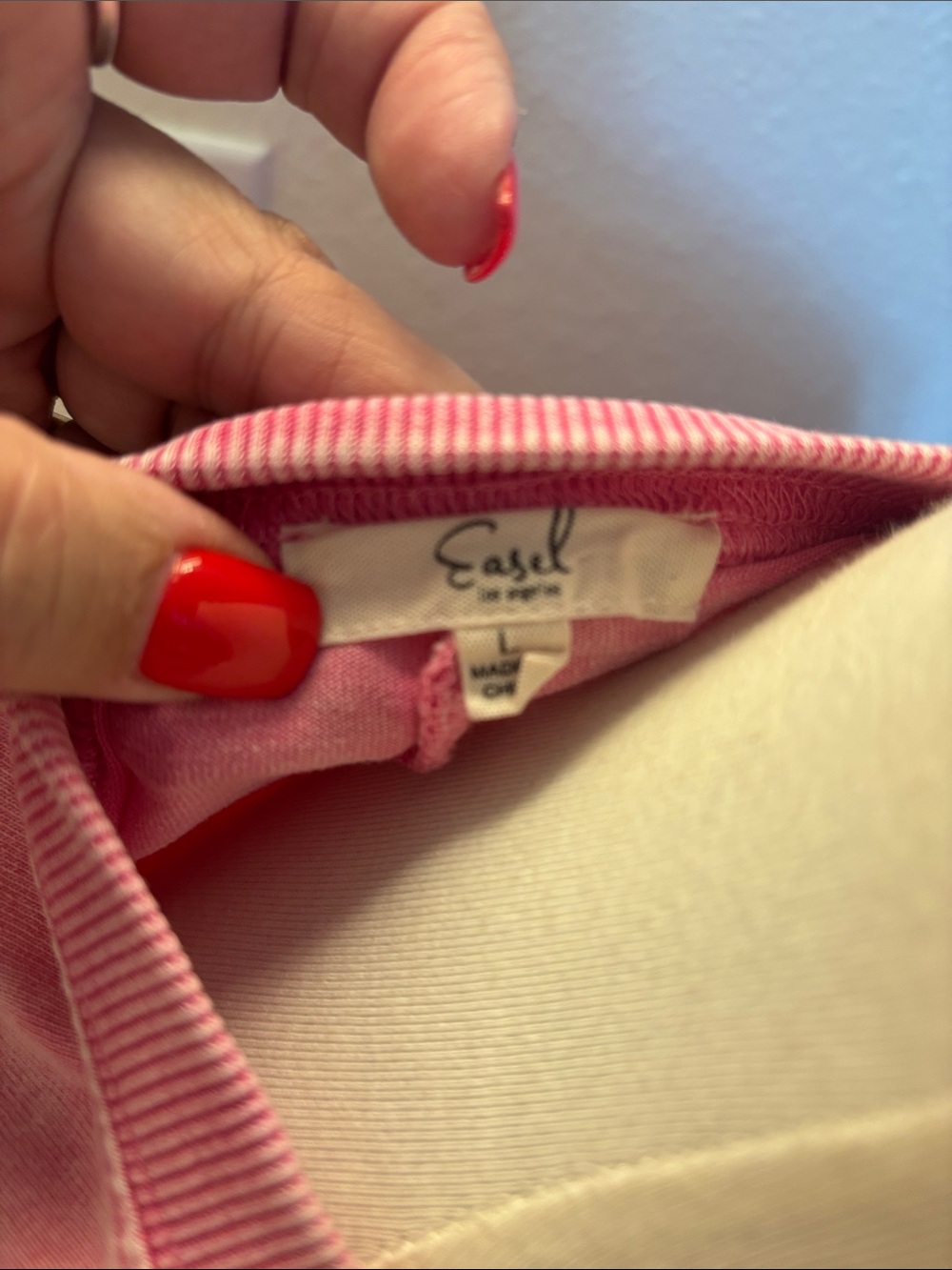 easel Pink Striped Tee Top - Picture 2 of 3